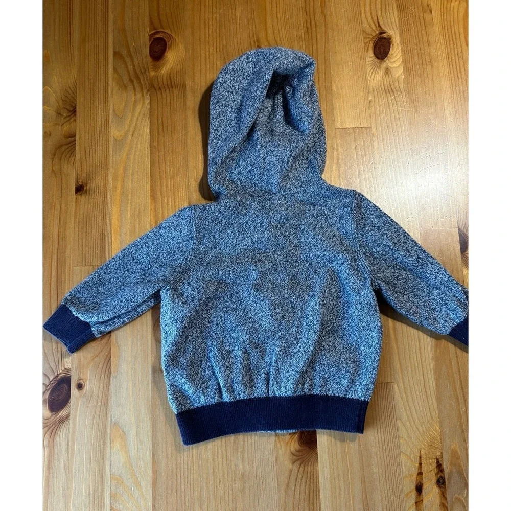 Baby GAP Hooded Zip Up Sweater With Bear Logo‎ Size 6-12 Months